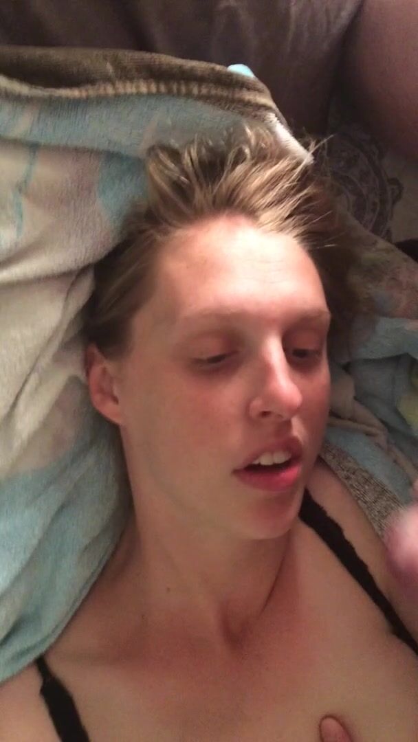 Her first facial makes her cum