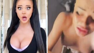 Tiktok slut worships cock and milks out a MASSIVE facial