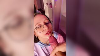 Monster Facials: Do you wanna cum on my glasses? #3